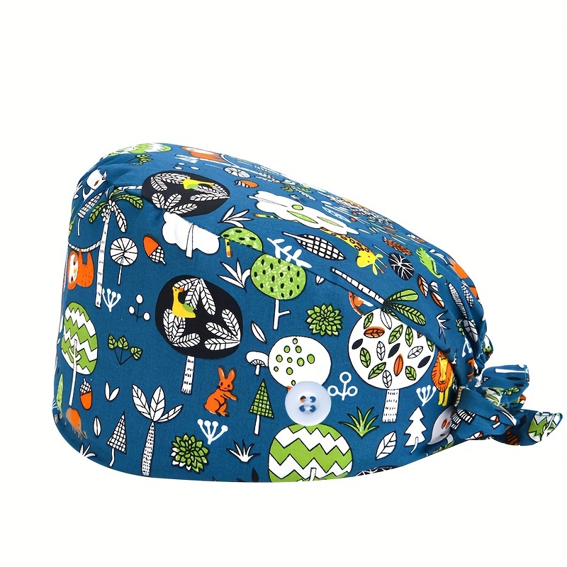 Classic Plant Print Work Lightweight Scrub Hat - Temu Canada