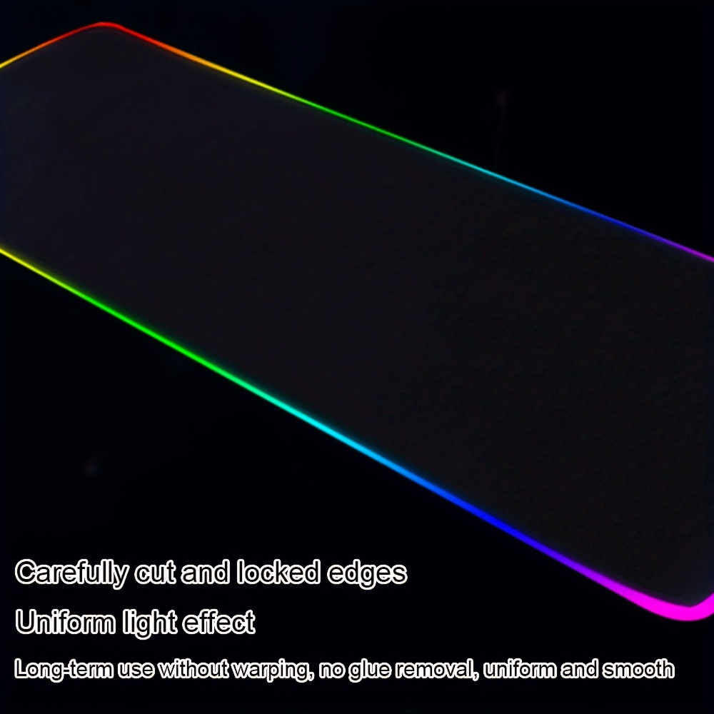 Led E-sports Game Large Luminous Keyboard Pad, Rgb Mouse Pad, Game Colorful  Light Fabric Table Mat - Temu