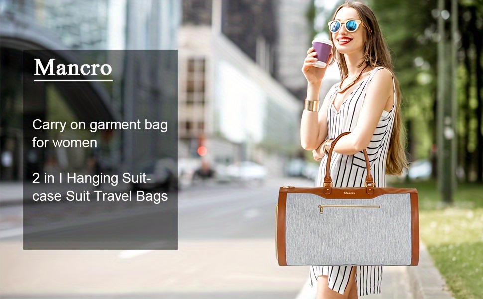 Mancro Garment Bags for Travel, Large Travel Suit Bag