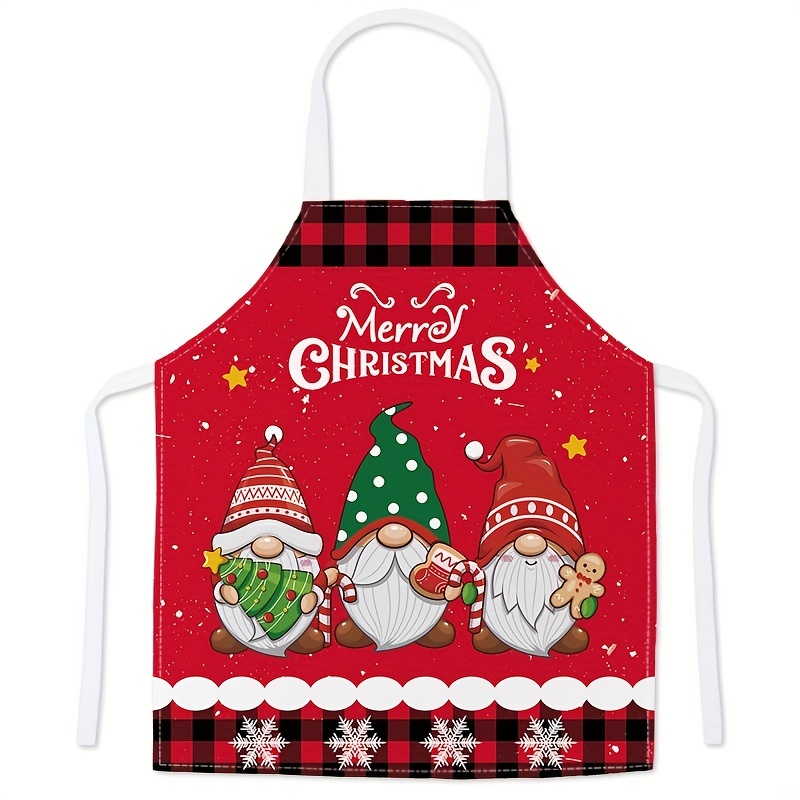 Linen Waterproof Apron Christmas Decorative Restaurant Home Kitchen Apro