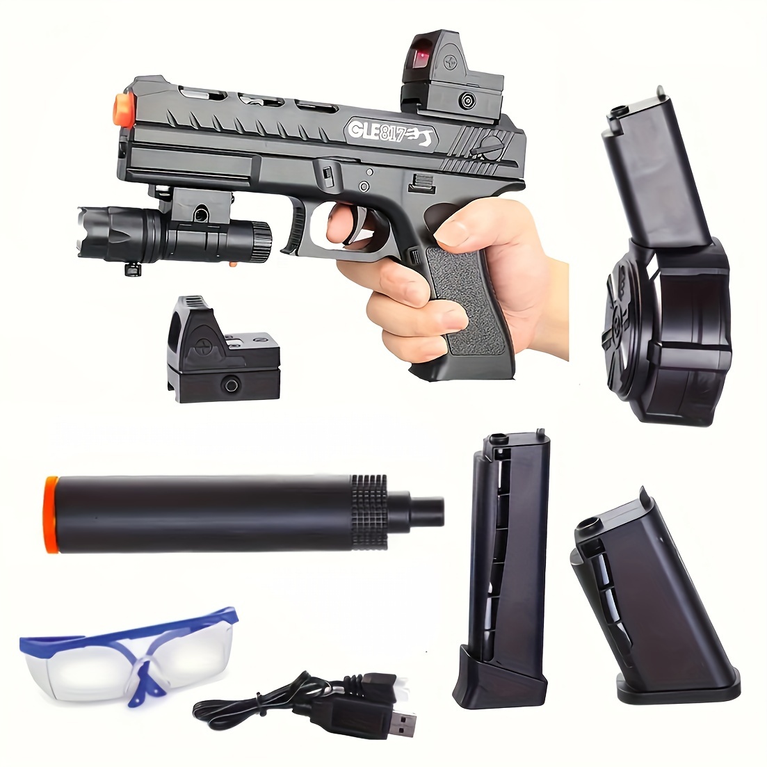 Acheter Pistolet à eau électrique Glock, jouet de tir entièrement  automatique, jouet de plage d'eau d'été pour enfants garçons filles adultes