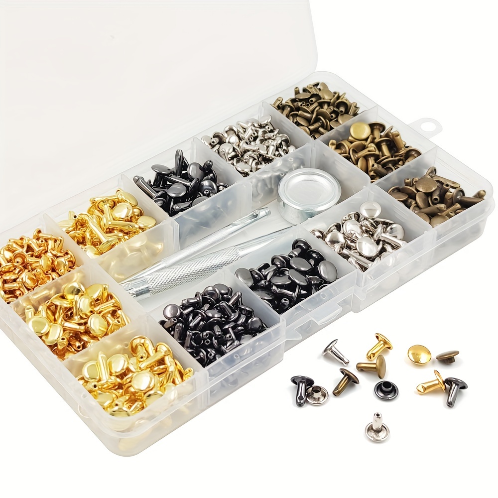 Mixed Shape Spikes and Studs, 270 Sets Spikes Rivet Leather Rivets Kit,  Bronze
