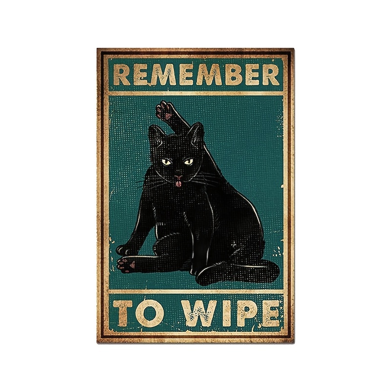 Black Cat Vintage Posters, Art Wall Prints, Funny Bathroom Canvas ...