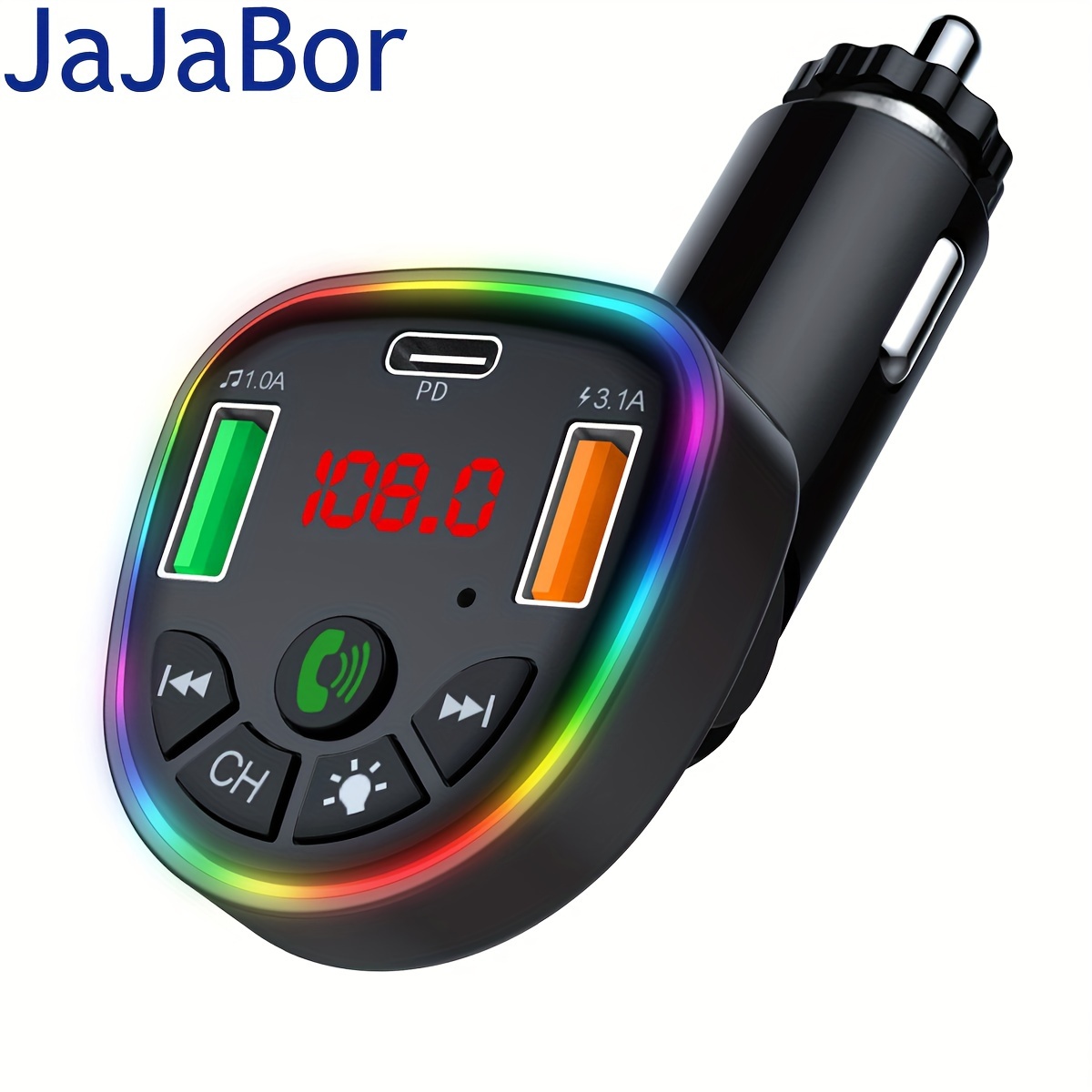 Jajabor Rotatable Fm Transmitter Car Wireless Handsfree U - Temu