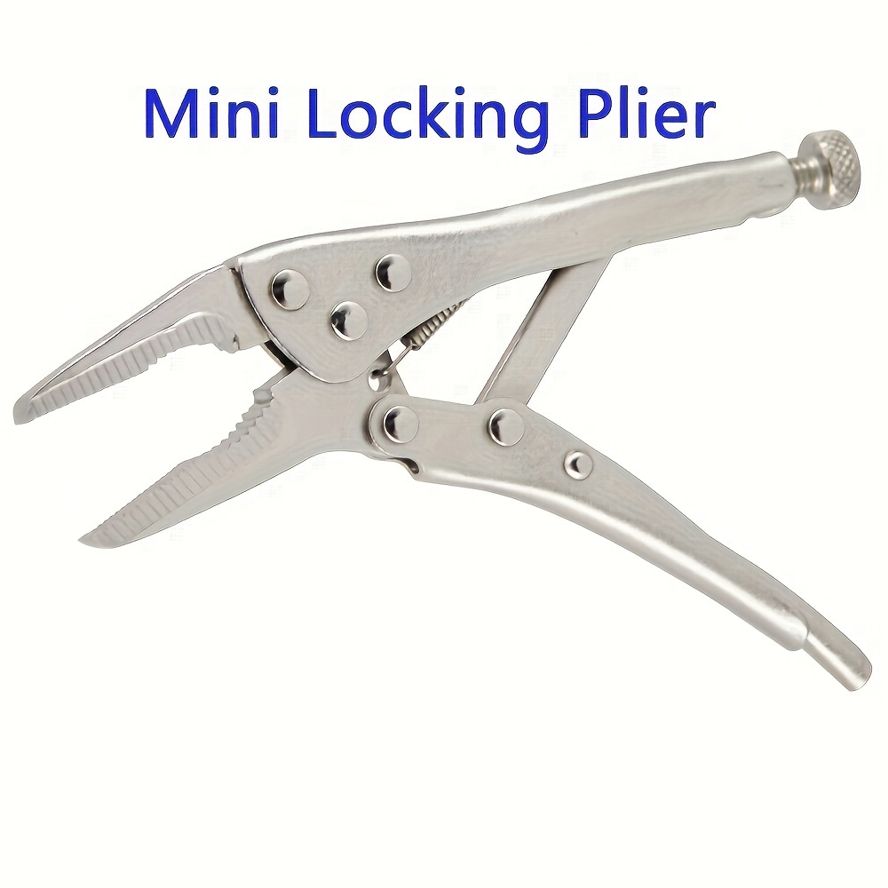 TEMU 1pc Carbon Steel Mini Locking Pliers 4.5-inch Round Nose / Carbon Steel Mini Locking Pliers 5-inch Long Nose