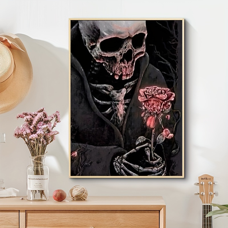 DIY 5D Diamond Painting Kit Rose Skull Sacred Geometry Frame – Ledyp