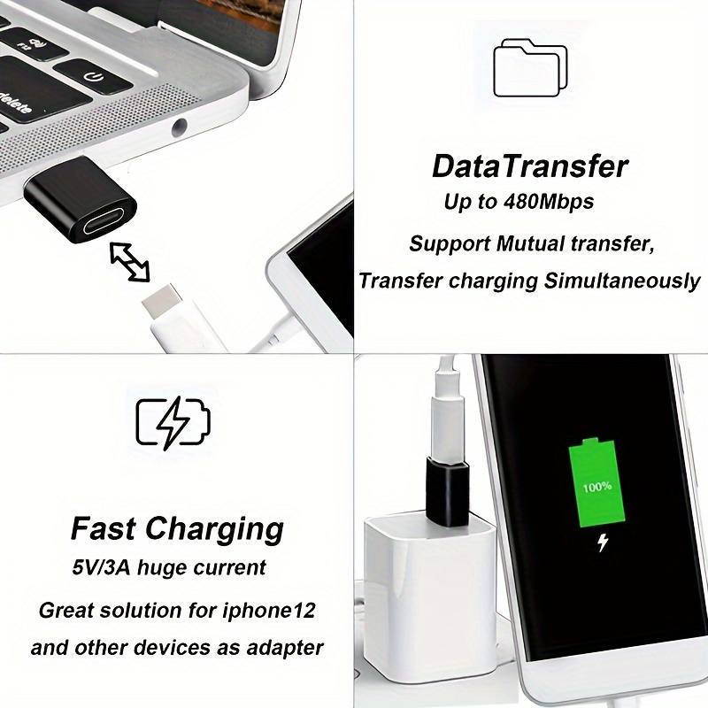 Adaptateur USB de type C vers USB femelle Câble USB-C vers USB 2.0 OTG pour  Macbook Samsung Xiaomi etc. Adaptateur USBC de type C(A) - Cdiscount  Téléphonie