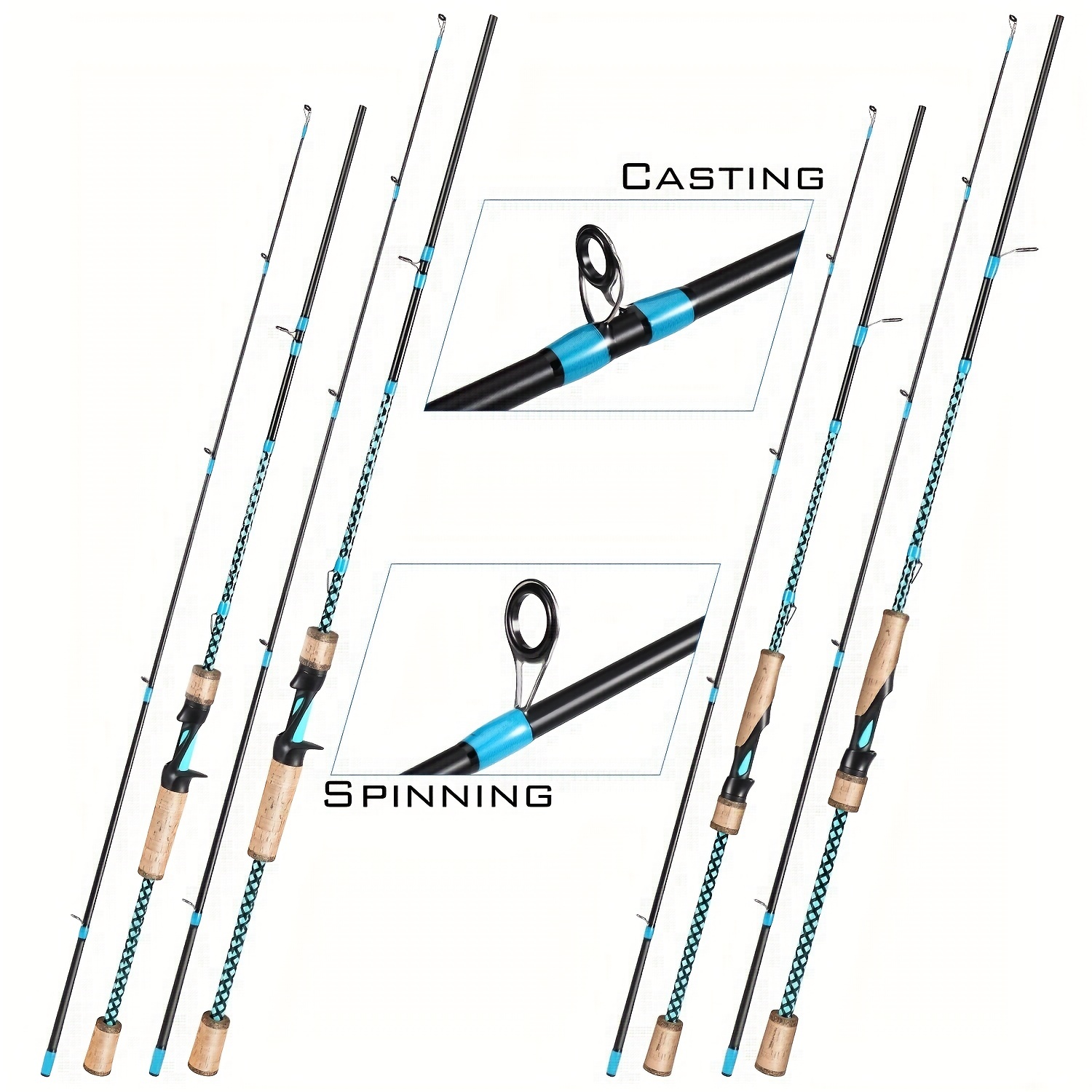 Sougayilang Fishing Rods Graphite Spinning Rods Lightweight - Temu