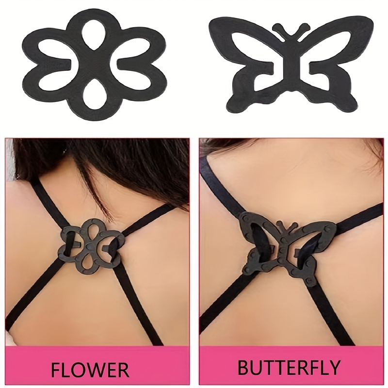 4Pcs/Set Butterfly Bra Strap Clips Non-slip Invisible Bra Buckle Holders  Underwear Fastener Strap Clips Intimates Accessories