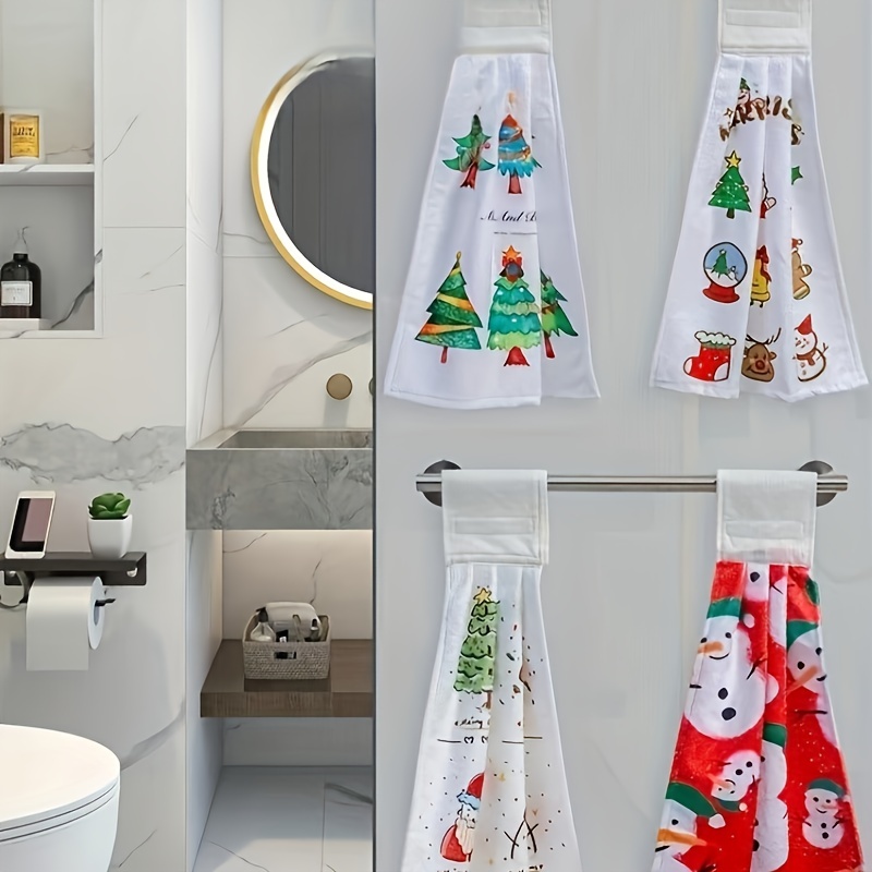 1Pcs Soft Absorbent Towels Kitchen Bathroom Hanging Wipe