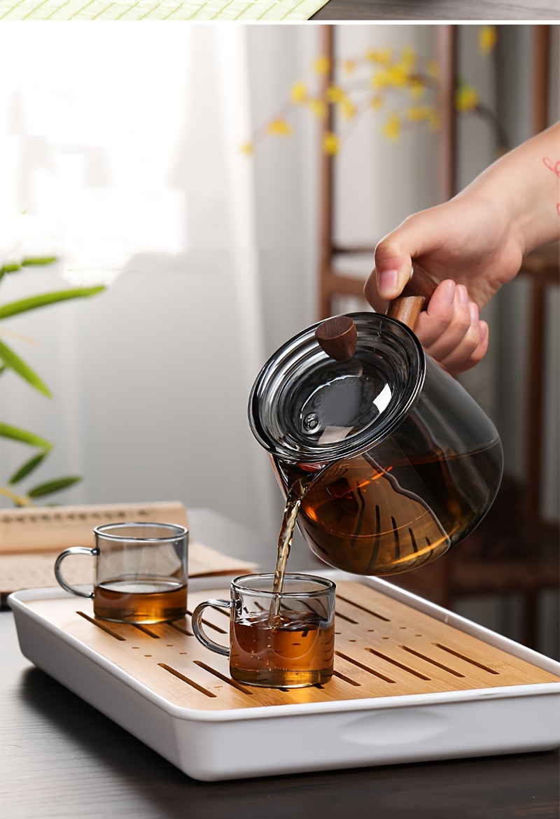 Glass Teapot Glass Teacup. Wooden Handle Teapot With Infusion, Household  Glass High Temperature Resistant Tea Maker Tea Kettle.perfect For Blooming  Tea And Loose Tea Leaves. Suitable For Family Dinners., - Temu