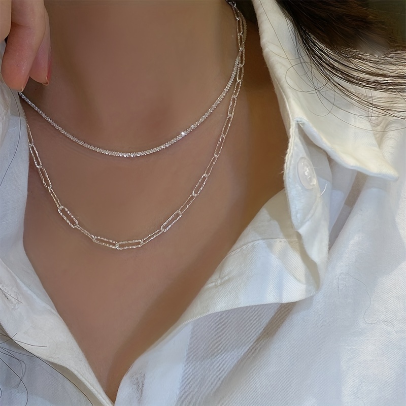 Long Chain Necklace Teardrop & Hollow Heart Shape Pendant Adjustable Dainty  Chain Simple Bridesmaid Jewelry Gift