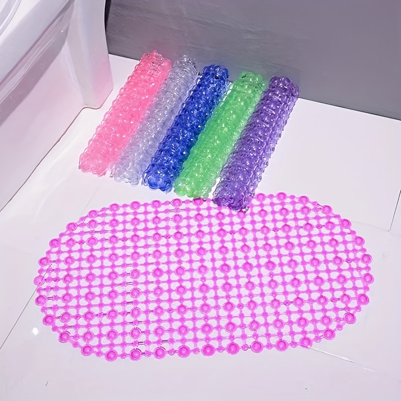 Non Slip Bath Tub Mat PVC Shower Mat With Drain Hole