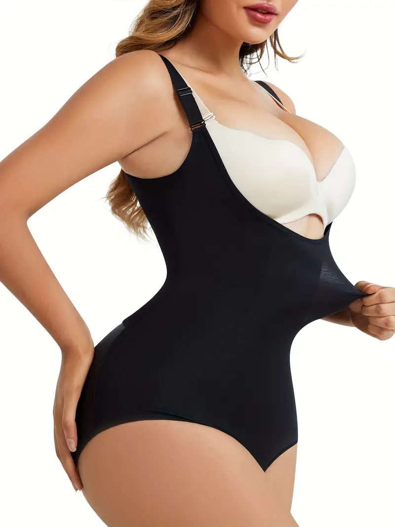 Simple Solid Shaping Bodysuit Tummy Control Butt Lifting - Temu Canada