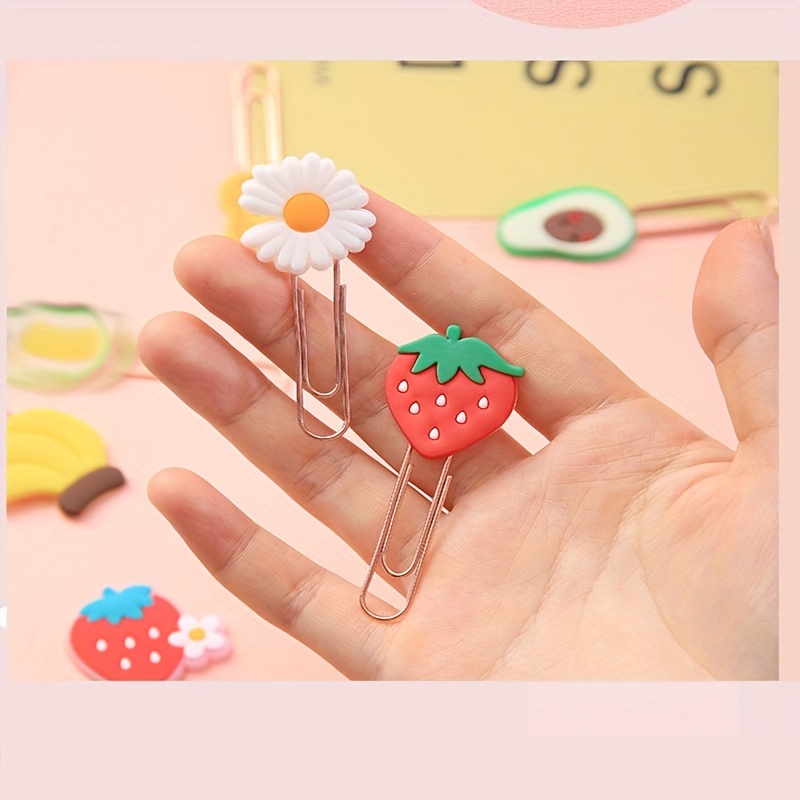 10pcs Cartoon Bookmarks Paper Clips Metal Clips Student Office Note Journal