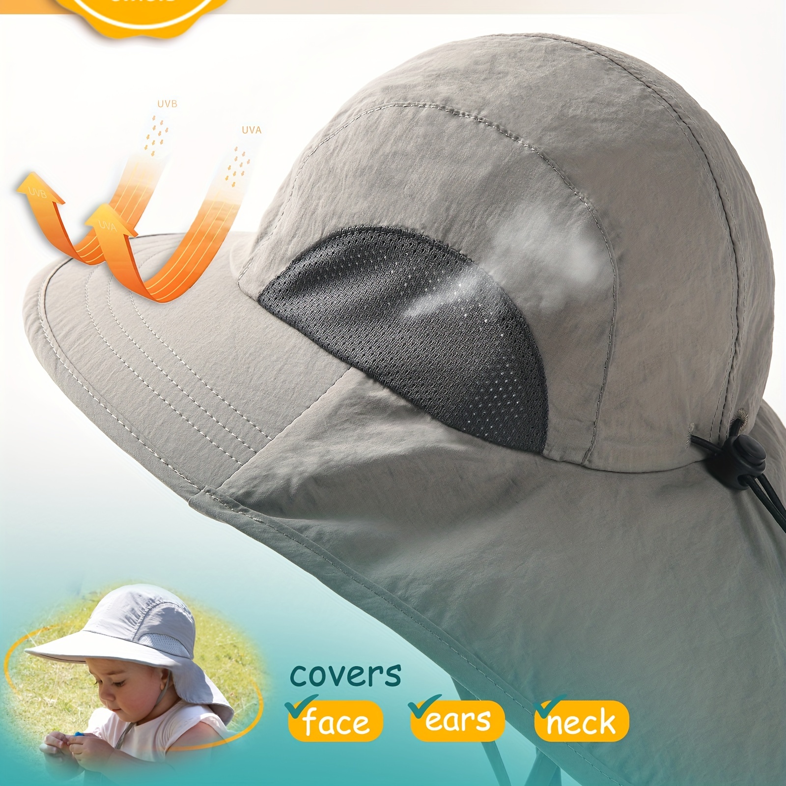  Kids Bucket Hat,UV Protection Wide Brim Sun Hat,Kids Bucket Hats  with String Windproof,Breathable Fishing Hat,for Travel(A) : Clothing,  Shoes & Jewelry