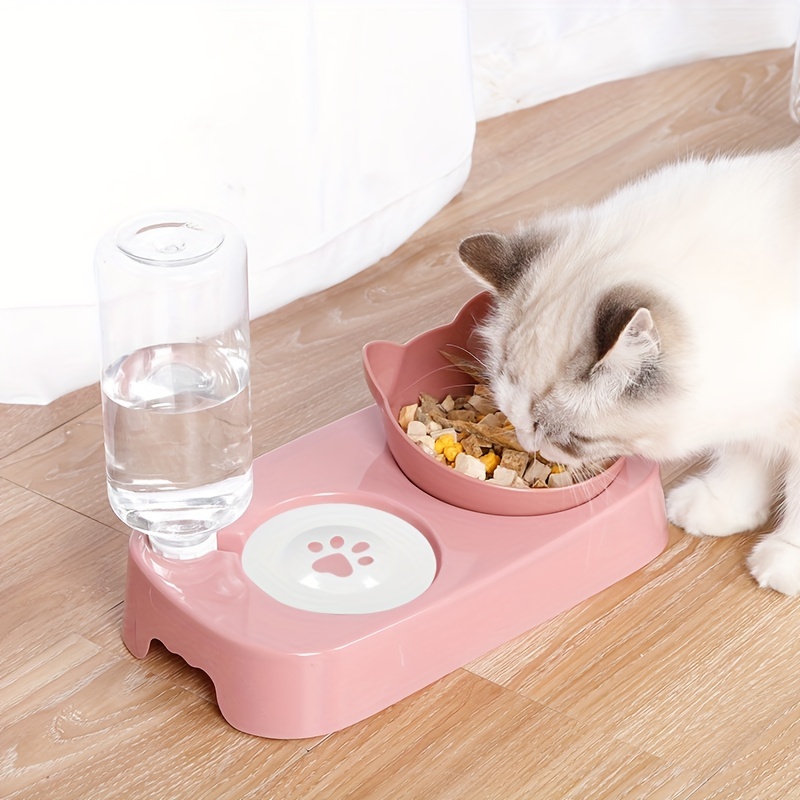 Cat Double Bowls Automatic Water Dispenser Elevated Cat Temu