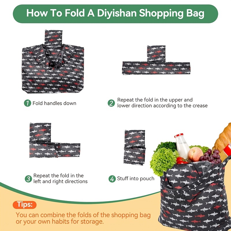 10pcs Reusable Grocery Bags | Polyester Eco-Friendly Bags | Shop on Our Store