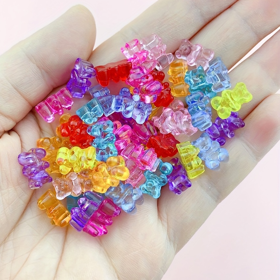 acrylic gummy bear beads translucent mixed