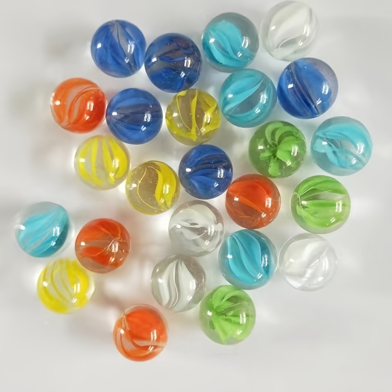 Glass Marbles 100 Pieces Traditional Assorted Classic Colored Marbles Cat's  Eye