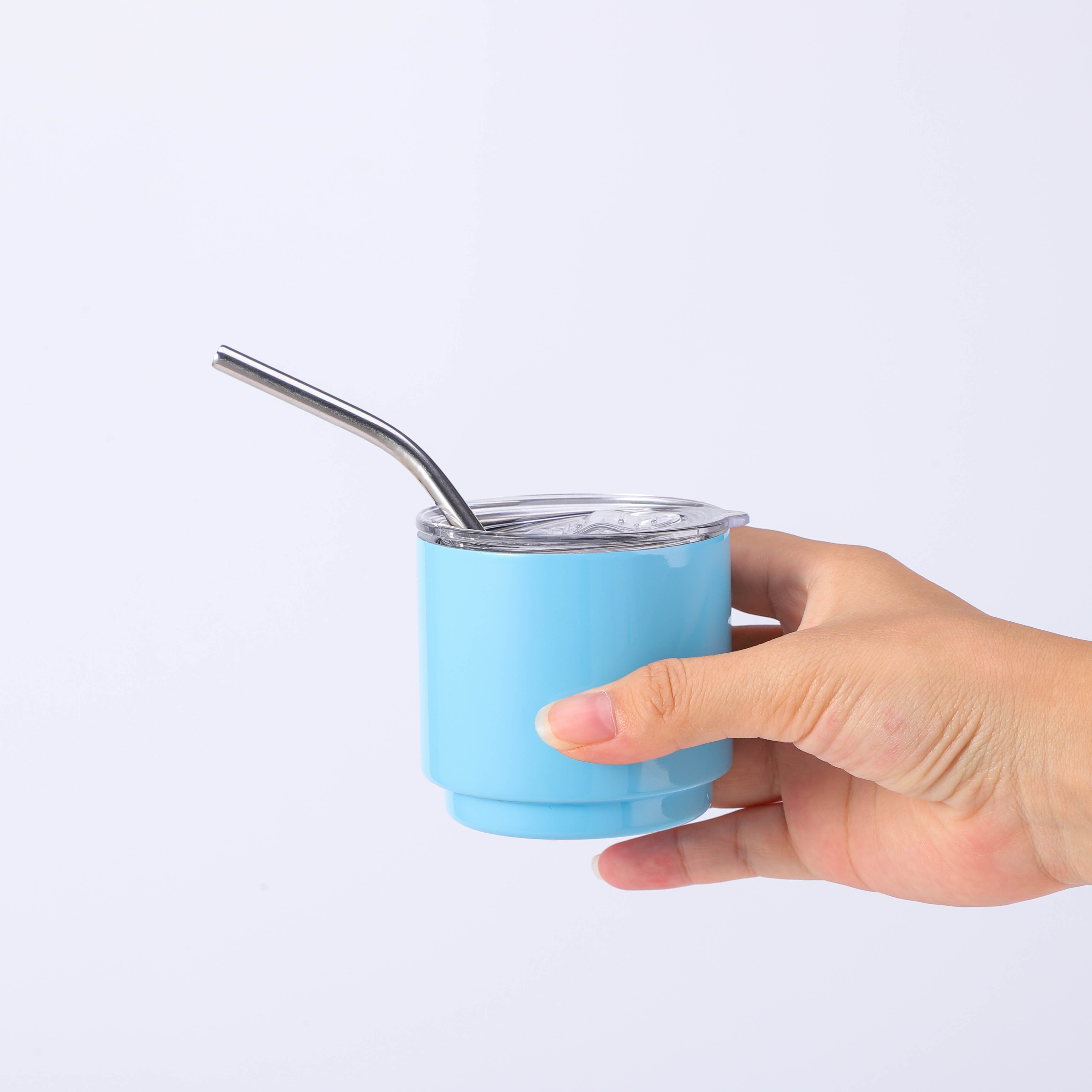 Straight Mini Glass Tumbler With Leak Proof Lid And Straw - Temu