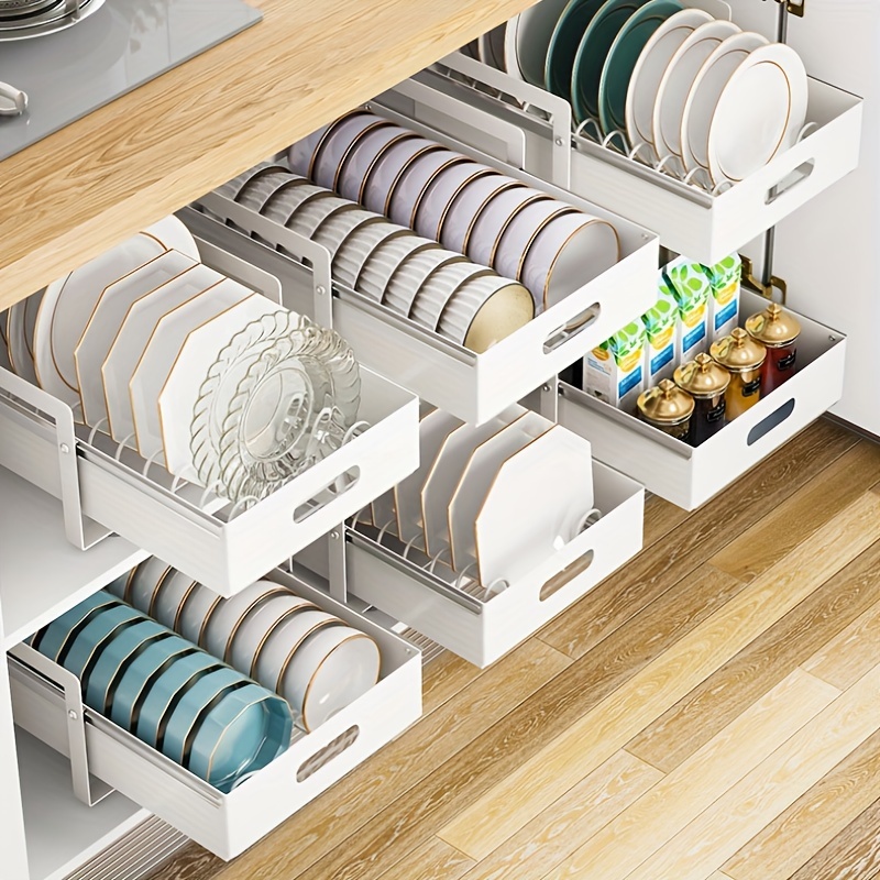 Dish Storage Rack, Kitchen Serving Plate Storage Box, Cabinet