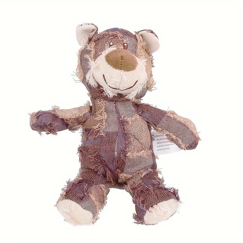 Pet Plush Stuffing Bear Doll Toy for Dogs, Puppy Bite Resistant Chewing Toy Squeaky Toy for Teeth Cleaning, Size: Large