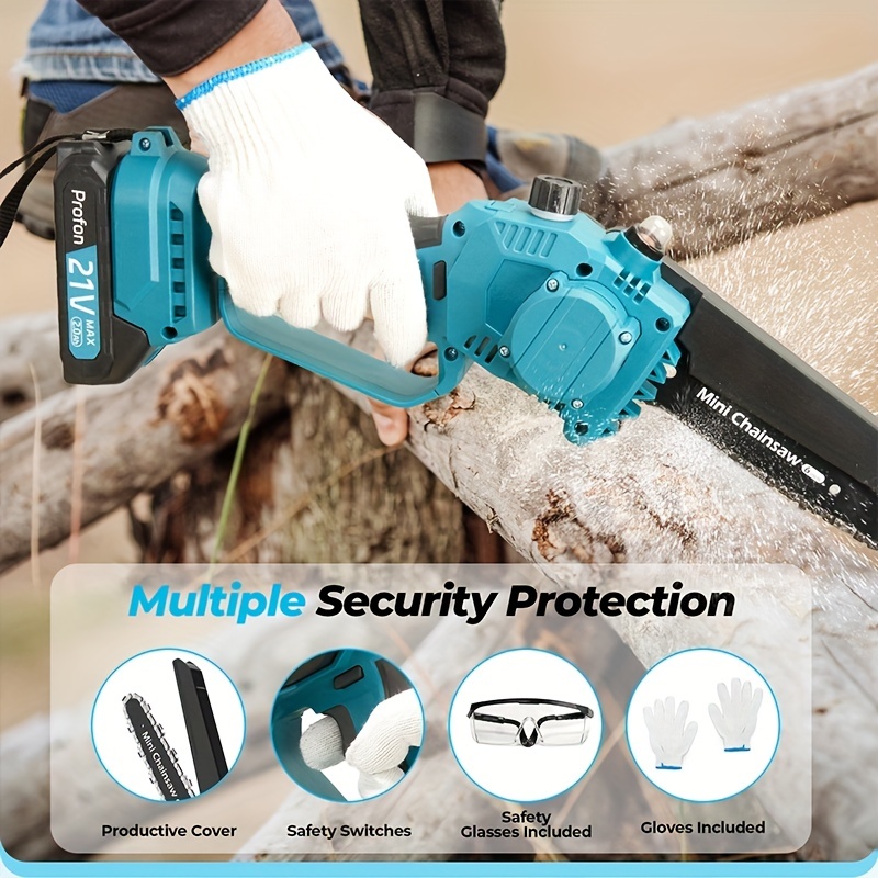 8 Inch Mini Chainsaw, 2023 Upgraded Seesii Cordless Chainsaw with