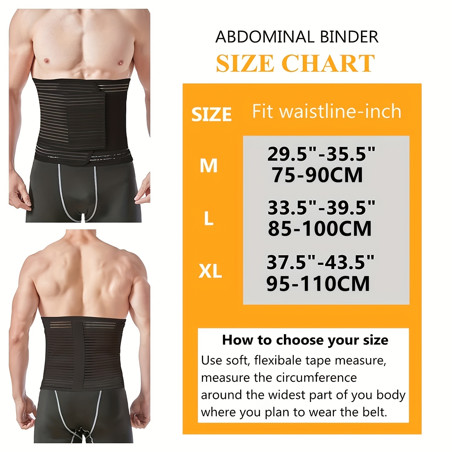 Abdominal Binder Compression Belt for Stomach for Women Men After