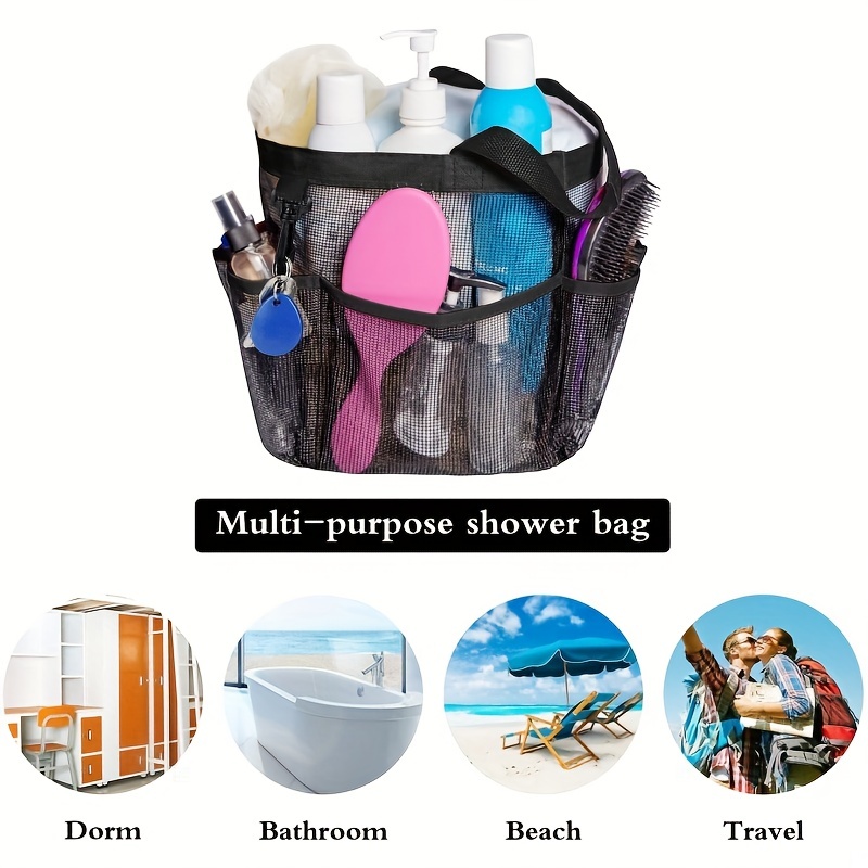 Mesh Shower Caddy Portable for College Dorm Room Essentials,Shower Caddy  Dorm with 8-Pocket Large Capacity for Beach,Swimming,Gym,Travel essentials