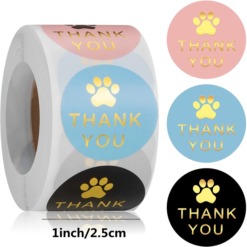 Thank You Stickers Small Business, 1.5 inch Thank You Stickers