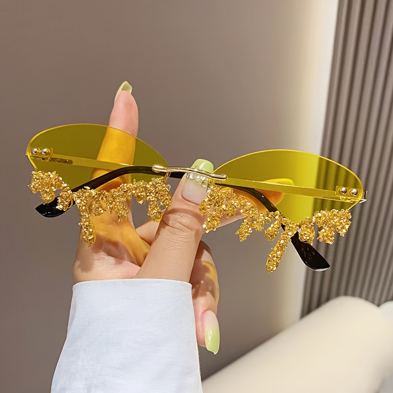 Gafas Sol Forma Corazón Mujer Lentes Sol Lujo Diamantes - Temu