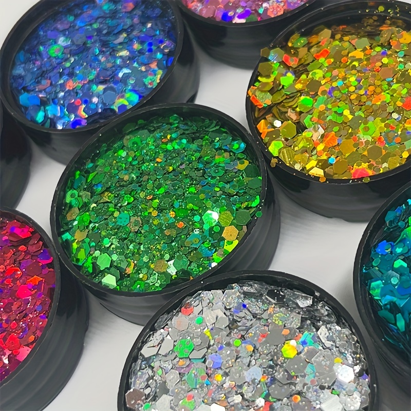 Glitter Shaker Jars Of Colorful Glitter Powder, Crafts Decoration