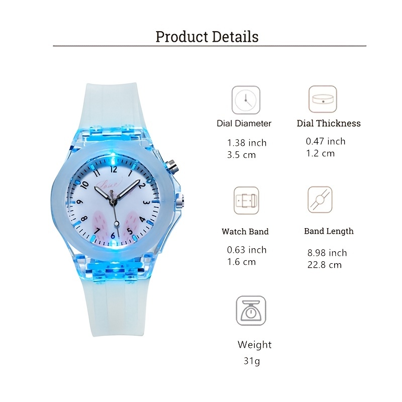 Reloj Silicona Luminoso Lindo Niña (reloj + Pulsera) - Temu