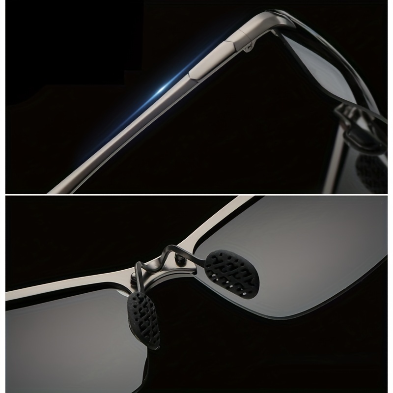 Men's Vintage Photochromic Lenses Square Frame Polarized Sunglasses