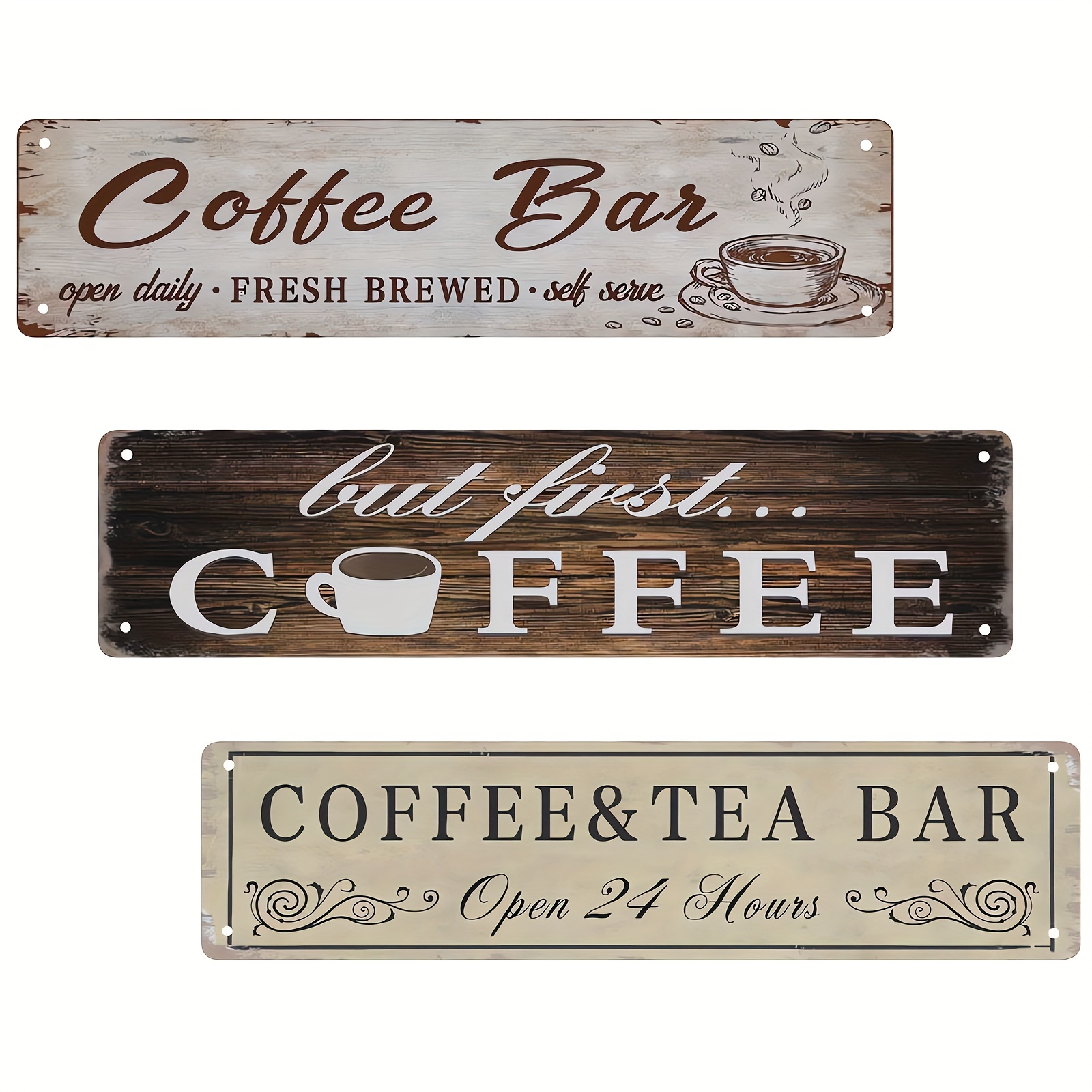 Coffee Bar Signs Freshly Brewed Daily Coffee Bar Accessories - Temu