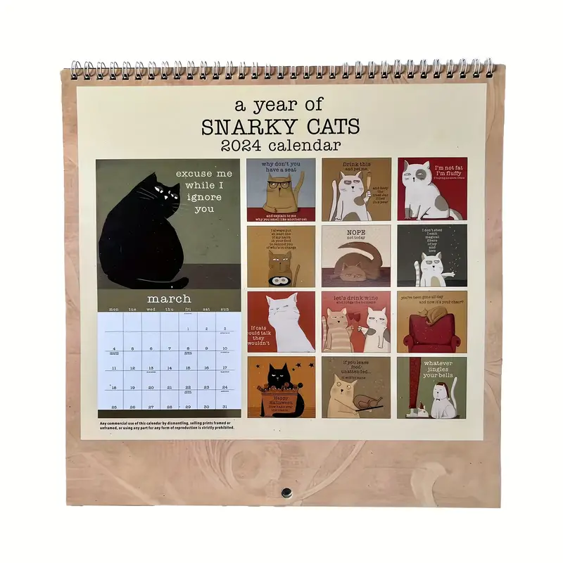 a-year-of-snarky-cats-2024-wall-calendar-calendar-calendar-2024-cat-with-red-wine-cup-stupid