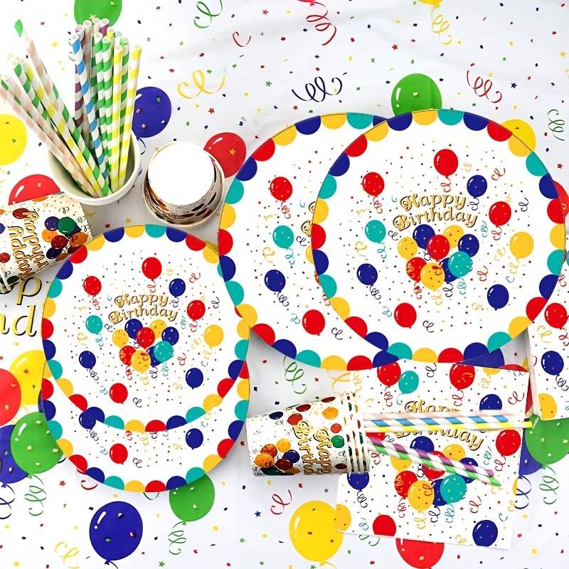 Colorful Bright Rainbow Theme Disposable Cutlery Party - Temu