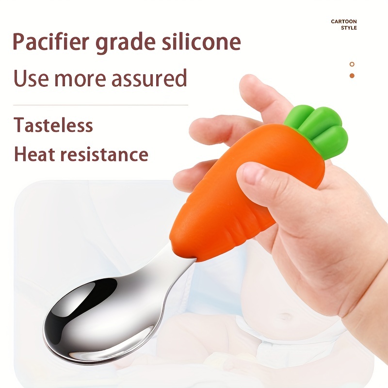 Cartoon Children Utensil Carrot Shape Baby Tableware Set Cute