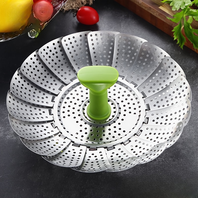 Premium Stainless Steel Vegetable Steamer Basket - Telescopic, Folding,  Expandable, And Fits Various Pot Sizes - Perfect For Healthy And Delicious  Cooking - Temu