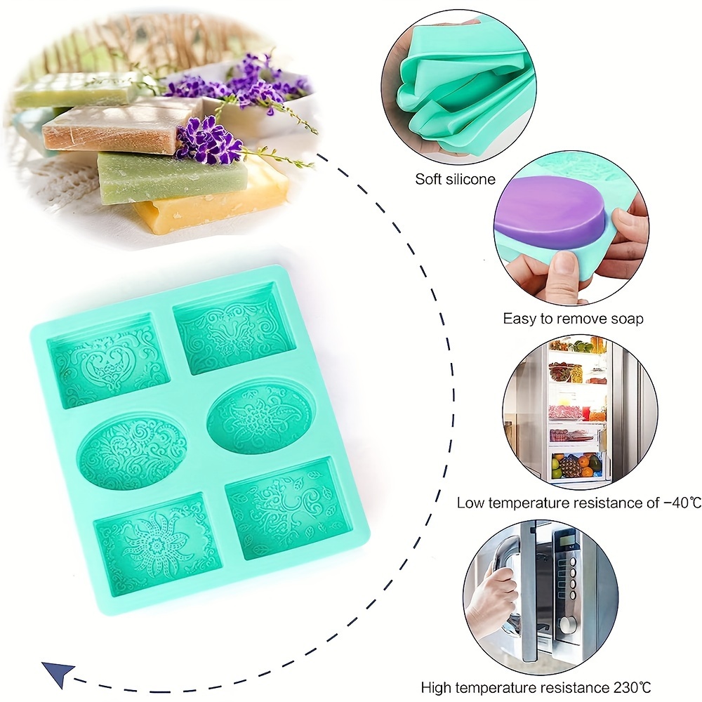 Rectangle Silicone Soap Molds Mixed Patterns Soap Making - Temu