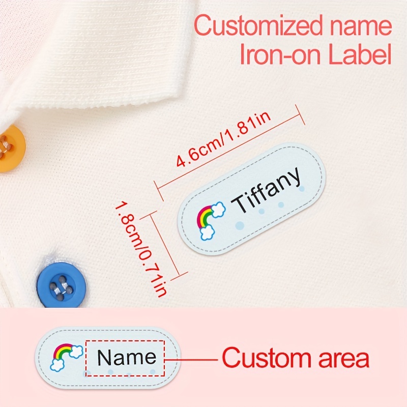 Etiquetas de ropa para planchar, personalizadas con tu nombre, etiquetas de  nombre personalizadas para ropa, etiquetas de tela para planchar para ropa