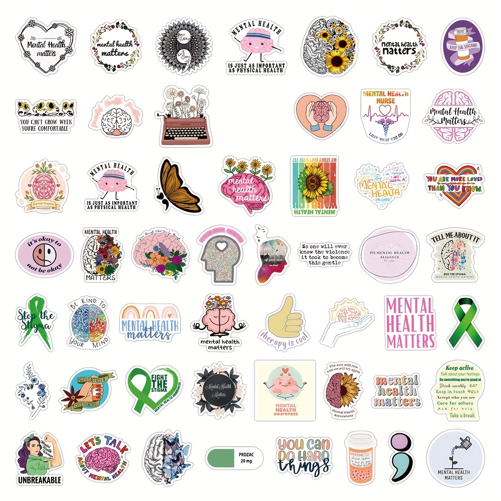 Mental Health Awareness Stickers Perfect Gifts For Adults - Temu