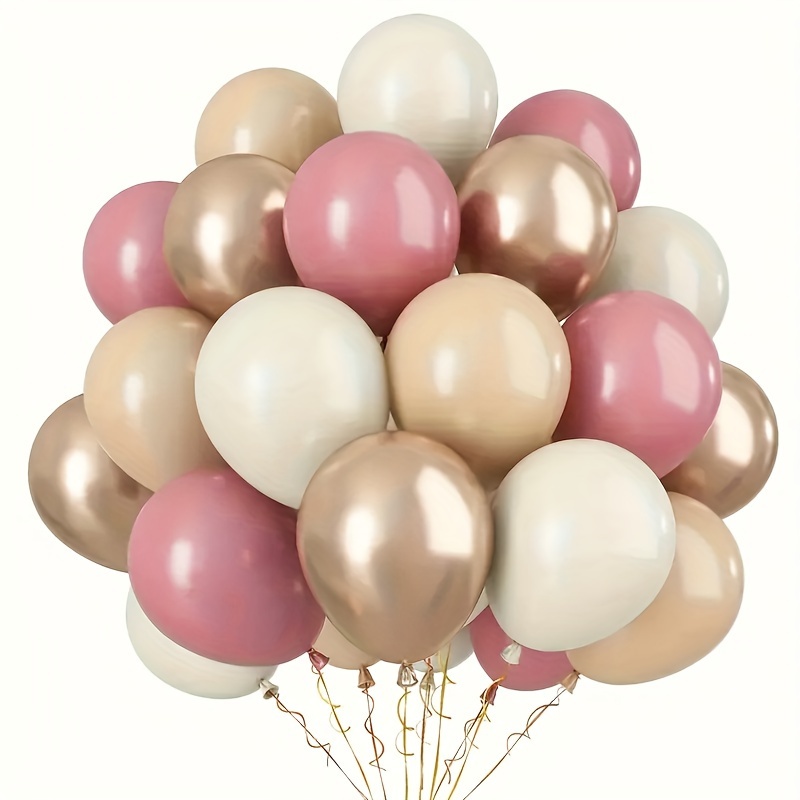 

50pcs, Vintage Pink Apricot Sand White Metal Rose Golden Balloon Set Perfect For Birthday, Wedding, Valentine's Day, Thanksgiving, New Year.house Decoration, Balloon Arrangement, Balloon Party.