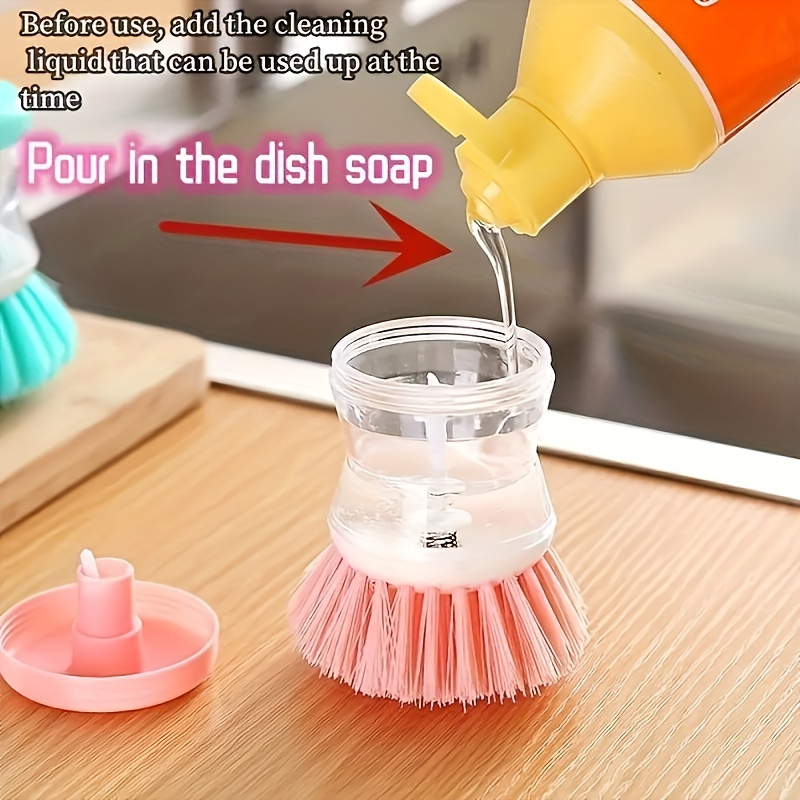 Pot Brush Dish Brush Dish Scrub Brush With Soap Dispenser - Temu