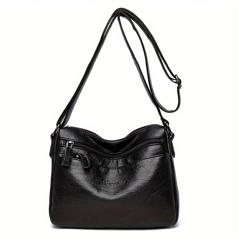 retro crossbody bag for women large capacity messenger bag fashion soft pu leather purse