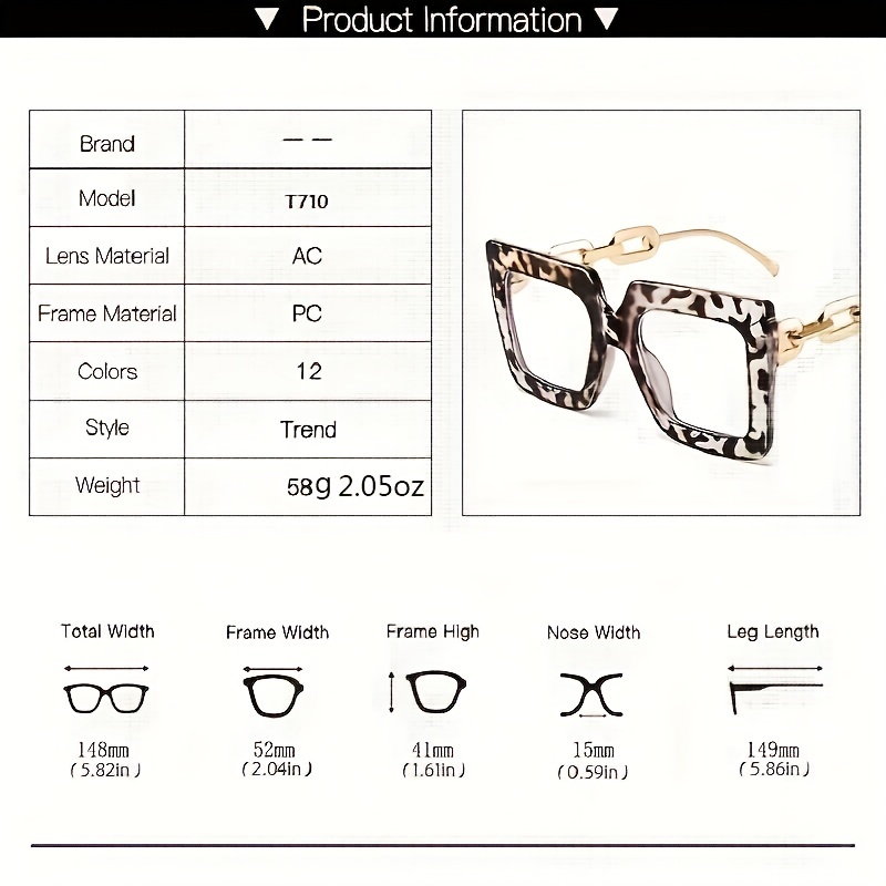 Y2k Square Anti Blue Light Fashion Glasses For Women Men Students Chain  Charm Clear Lens Glasses Spectacles Frame, Save More With Clearance Deals