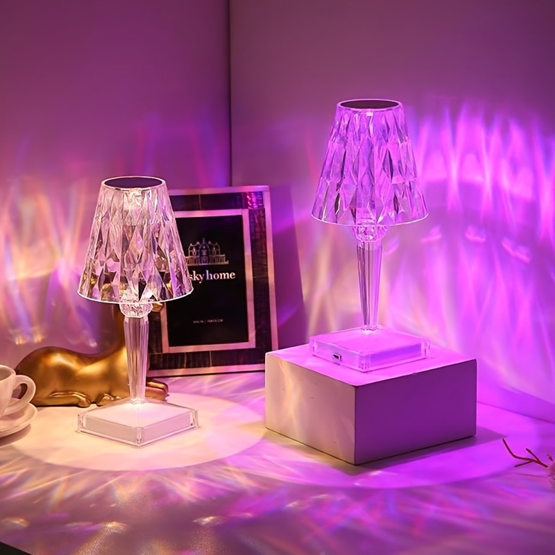 Acheter Lampe de bureau en diamant en cristal, lumière de couleur
