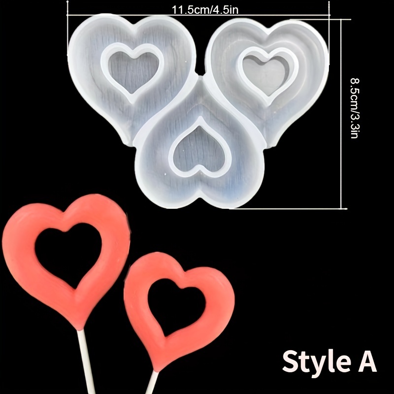 Hollow Heart Shaped Lollipop Mold, Chocolate Mold, 3d Silicone