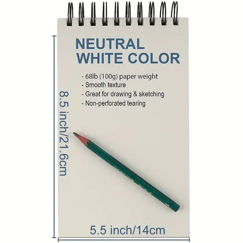 1 Pc Sketchbook For Drawing, Sketch Book 5.5x8.5 Inches, 100 Sheets  Spiral-bound Sketch Pad, (68lb/110gsm) Drawing Paper Pad, Art Supplies For  Colored And Graphite Pencils, Charcoal, & Soft Pastel.